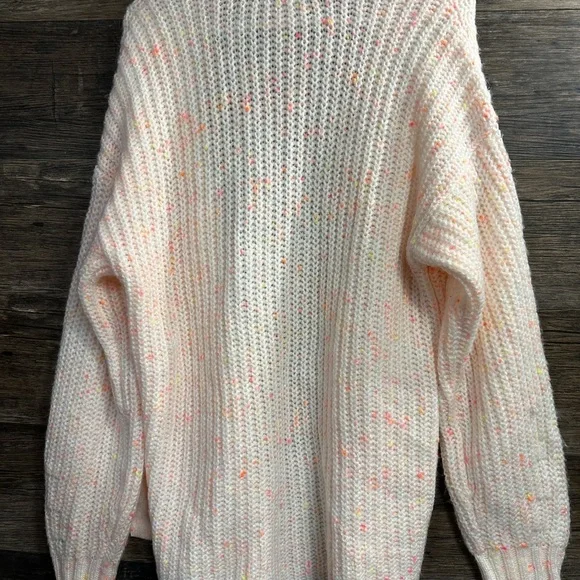 American Eagle Outfitters Cream and Neon Chunky Knit Cardigan - Picture 5 of 7
